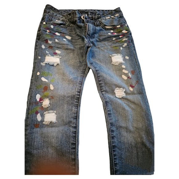 EUC | Gorgeous |👖Guess Jeans👖| Paint Splash | Distressed | Girl's | Size: 10 - Picture 3 of 16